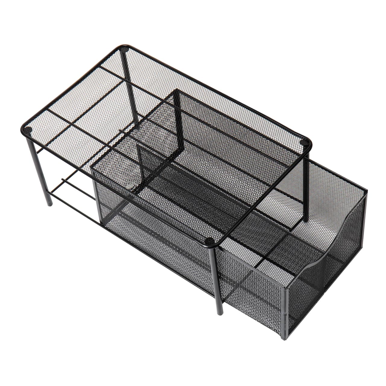 Mind Reader 2-Compartment Pull-out Sliding Organizing Drawer Storage Basket